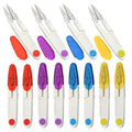 WMYCONGCONG 12 PCS U-Shaped Yarn Sewing Scissors Embroidery Thread Cutter Portable Scissors Trimming Nipper with Protective Cover for Arts Crafts Stitch DIY Projects (12)