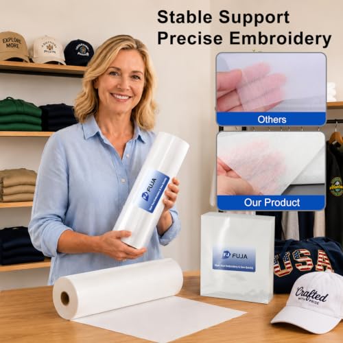 FUJA Tear Away Embroidery Stabilizer 10" x 50 Yd Roll, - size: 10"*50yd