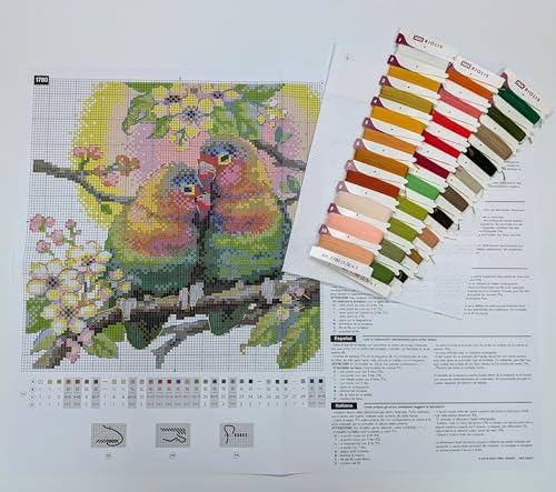 RIOLIS 1780 Lovebirds Counted Cross Stitch Kit 7.75 x 7.75 in - style: Lovebirds 1780