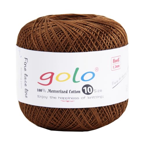 golo Crochet Thread Crochet Yarn for Crocheting Cotton Yarn for Hand Knitting 208 - color: 208 Brown