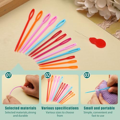 Bupete 25 Pcs Yarn Needles Metal Tapestry Needle Crochet Needles for Yarn - color: Colorful 25 PCS