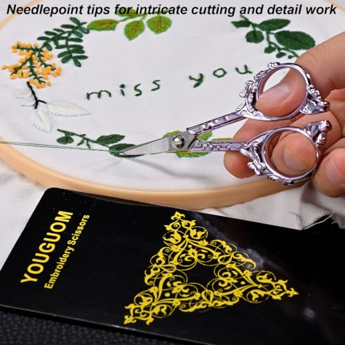 YOUGUOM Sewing Embroidery Scissors, Little Detail Shears with Cover - color: Purple