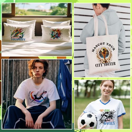 Soccer DTF Transfers Ready to Press - 20 Sheets Watercolor Soccer Iron On Transfers for T Shirts Sports Game Heat Transfer Iron on Patches for Clothes Bag Pillow Covers DIY - style: Soccer Style