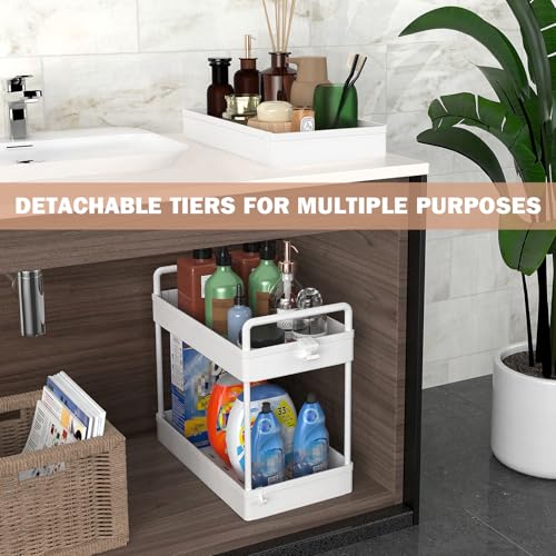 Ronlap 3 Tier Slim Rolling Storage Cart with Wheels Utility Organizer,White - color: White