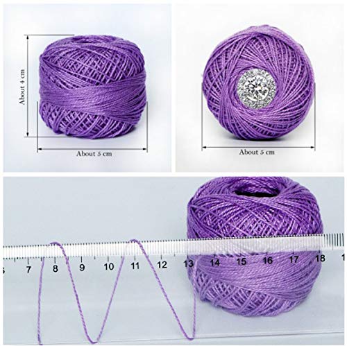 Lewhoo 15 Crochet Thread Balls & 10 Lace Crochet Hooks, 100% Cotton Thread - color: Multicolor