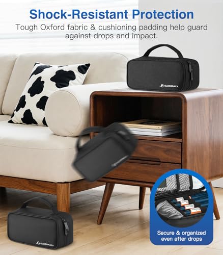 Glucoracy Insulin Cooler Case with 2×160g Ice Packs, TSA Approved - color: Black, size: Medium