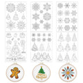 Water Soluble Embroidery Patterns Stabilizers - Rngmsi 6 Sheets Christmas Stick and Stitch Embroidery Paper Wash Away 57 Pcs Snowflakes Xmas Tree Designs Transfer Paper Stabilizers for Hand Sewing - color: Christmas Snowflakes