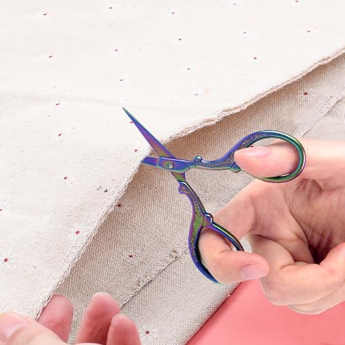 3.6 Inch Small Embroidery Scissors for Sewing & Crafting - Mini Sharp Craft Scissors with PU Leather Cover, Perfect for Cross Stitch, Knitting & DIY Handicrafts - size: 3.6 Inch, style: Style AA1712