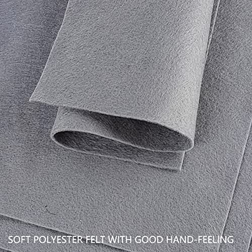 Jtnohx Color Felt Fabric Soft Felt Sheets for Crafts Grey 20Pcs 8"x12" - color: Grey