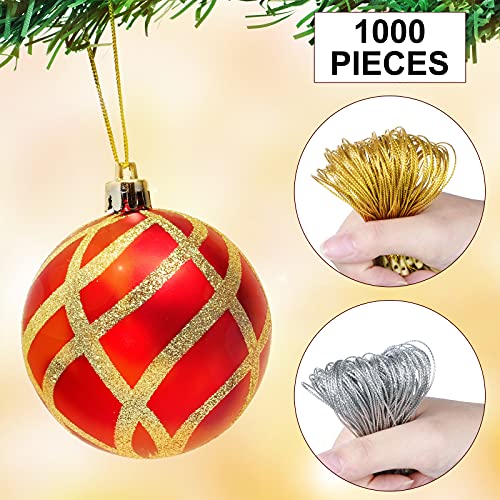 Shappy 1000 Pcs Christmas Ornament Hooks,Gold, Silver - color: Gold, Silver