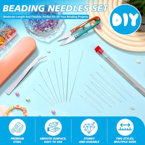 kdafio Big Eye Beading Needles Set, Long Straight Bead Needles - style: 58 Pcs