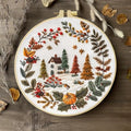 Embroidery Kit for Beginners, Boho Nature Landscape Pre-Stamped Pattern Kits for Adults with Hoop, Easy to Follow Color Thread Needlework