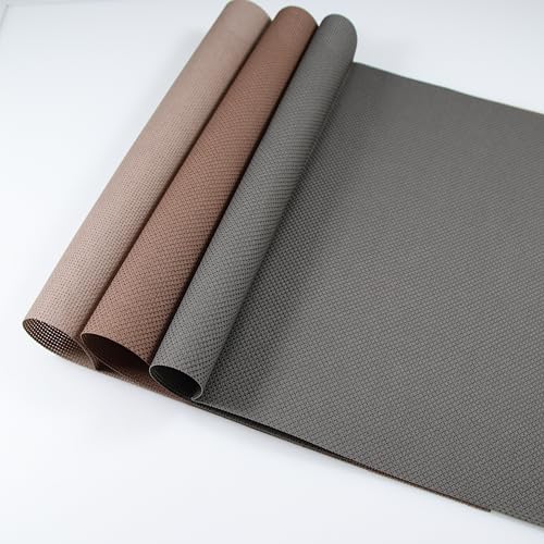KCS 3 pc of 12" x 18" (30cmx45cm) 14CT Counted Cotton Aida Cloth Cross Stitch Fabric (Coffee + Brown+Dark Grey) - color: Coffee + Brown+dark Grey