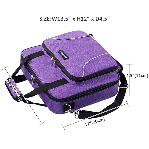 Large Embroidery Bag, Cross Stitch Organizer & Needlepoint Project Bag - color: Purple