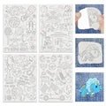 4 Sheets Water Soluble Embroidery Patterns Stabilizers Boyish Theme Embroidery Stick and Stitch Paper with Pre-Printed Sports Dinosaurs Patterns for Hand Sewing Lover Beginners - style: Sports & Dinosaurs