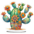 POETRYDRAW Diamond Art Ornament Desktop Kit Cactus, Stand Up Diamonds Painting Ornament for Adults, 5D DIY Special Diamond Gem Craft Tabletop Placement Board Kit - color: Cactus