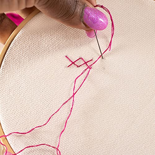Embroidery Floss Trim Set – 12 Skeins, 8.7 Yards Each – Assorted Sequins & Beads, 2 Needles, Sewing Thread & Stitch Diagrams - color: Bright Sequins