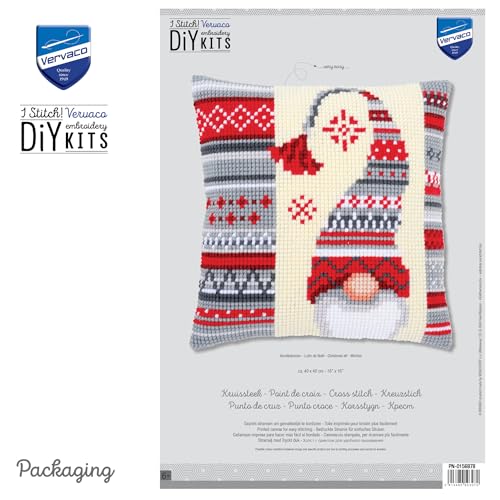 Vervaco Cross Stitch Cushion Kit Christmas Elf 2 16" x 16" - color: Multicolor