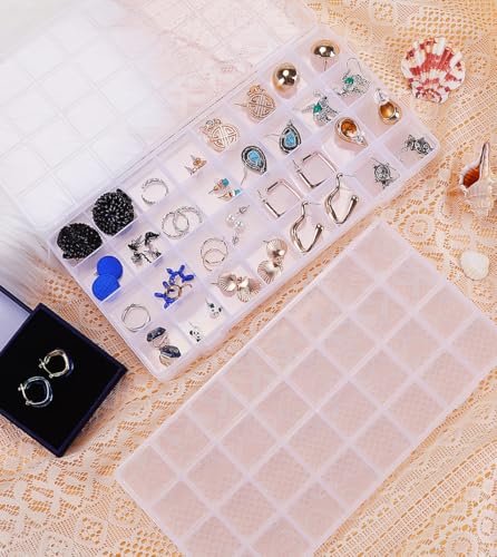 32 Grids Bead Organizer Box, 2 Pack, Clear Jewelry Organizer for Bead Organizers and Storage - color: [2-Pack] Clear, size: 32-Grids