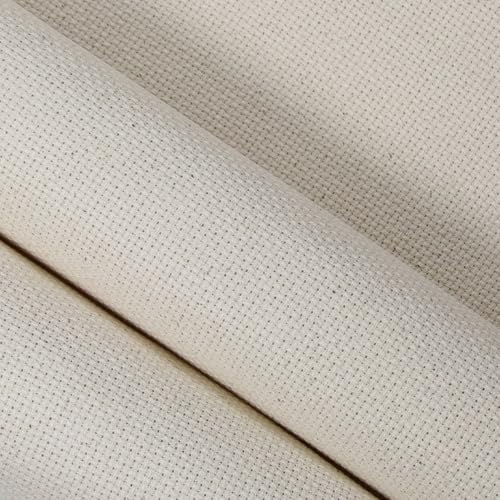 KCS 2 pc of 15" x 18"(38cmx45cm) Counted Cross Stitch Cotton Aida Cloth Needlework Fabric Box (Oatmeal, 14CT) - color: Oatmeal, size: 14CT
