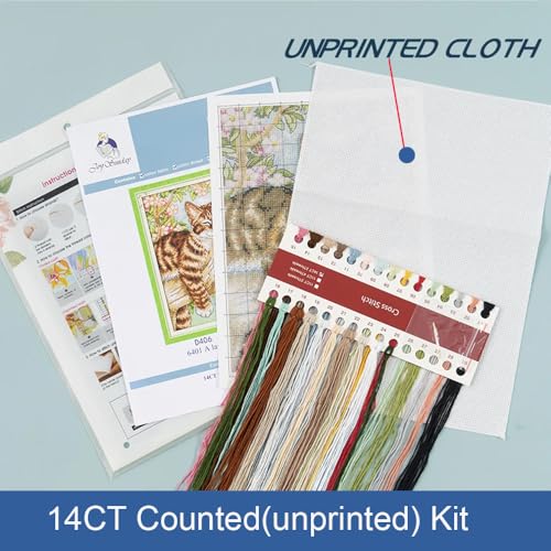 Funcrostitch Counted Cross Stitch Kits for Beginners,14ct Unprinted Pattern Embroidery Kit Dmc Cotton Threads Needleworks for Adults-The Starry Night of Van Gogh 18.1"×13.8" - color: 07.14CT Counted Kit,The Starry Night of Van Gogh 18.1"×13.8"