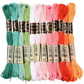 12 Skeins 105 Yards Orange Embroidery Floss Thread for Bracelet - color: Macaron