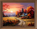 Leczany Cross Stitch Stamped Kit for Beginner - Autumnal Scenery | DIY Embroidery Starter Patterns Craft Kit Needlepoint for Adults | 11CT, 3 Strands | 17.7x13.4 inches - color: 11CT Stamped kits,Autumnal Scenery 17.7x13.4 inches