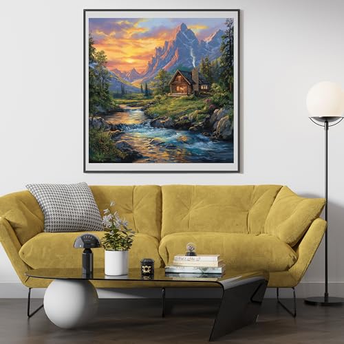 Moohue DIY Counted Stamped Cross Stitch Kits for Adults 14 Count Cross Stitch Patterns Printed Cross Stitch Kits for Adults (Landscape) - color: Landscape