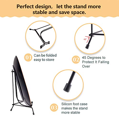 LIONWEI LIONWELI 12inch(2pack) Upgraded Anti-Slip Iron Plate Display Stand Black Easel Display Stand Photo Holder Stand,Displays Picture Frames, Decorative Plates, and Artworks - size: 12inch(2pack)