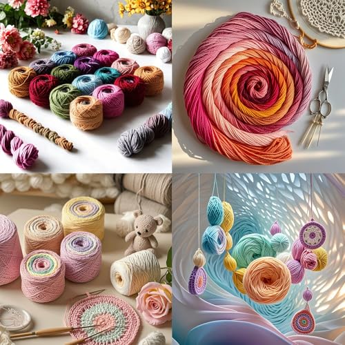 16 Rolls of Colorful Cotton Thread Ball Crochet Embroidery Rainbow Color Sewing Thread for Cross Stitch Crafts(Style 1) - color: Style 1