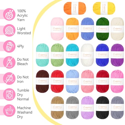 Coopay All-in-One Crochet Kit for Beginners Adults Kids-Ideal Crochet Gift - color: Pink Backpack