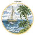 DIAMOND DOTZ Sailing Away Stamped Cross Stitch for Adults, Counted Pattern - color: Sailing Away