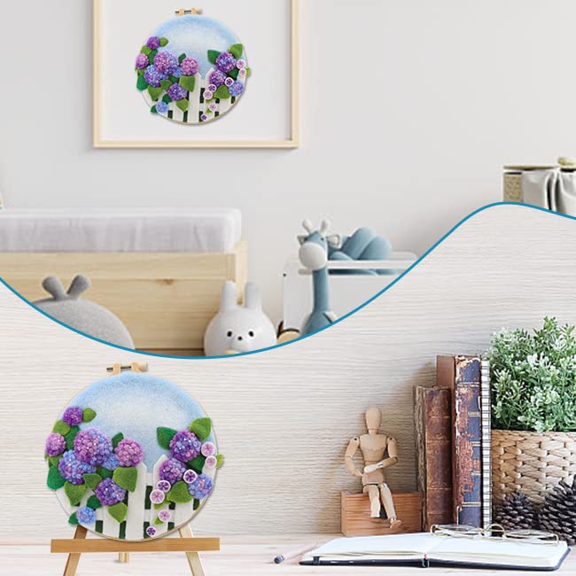 kgxulr Needle Felting Kit, Felting Kit for Beginners, Wool Painting Kit - color: Purple Hydrangea