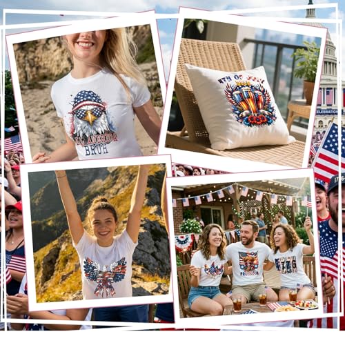 30Pcs Papiailove 4th of July Dtf Transfers Ready to Press Fourth of July Independence Day Iron on Transfers for Tshirts 250th Anniversary Transfer Vinyl Stickers for Clothing Pillows Bag DIY Crafts - color: 4th of July