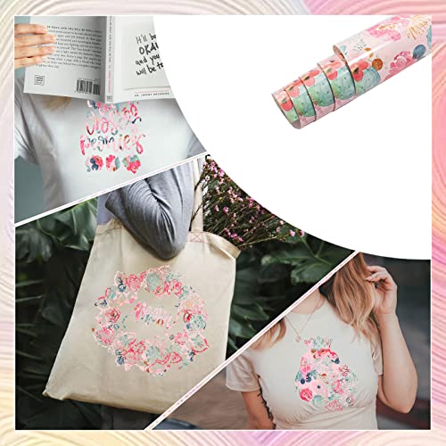 Tintnut Pink Rose Heat Transfer Vinyl Roll, 10 Pcs 12"x5ft Iron on Vinyl - color: Pink
