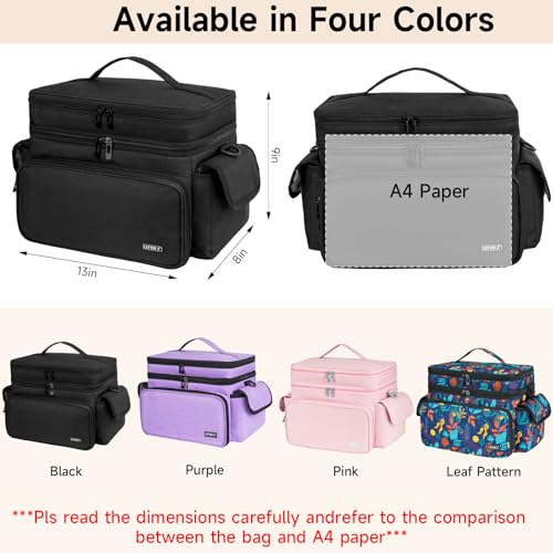 LEFOR·Z Large Sewing Supplies Organizer Bag(13 x 8 x 9 in),Sewing Basket - color: Black