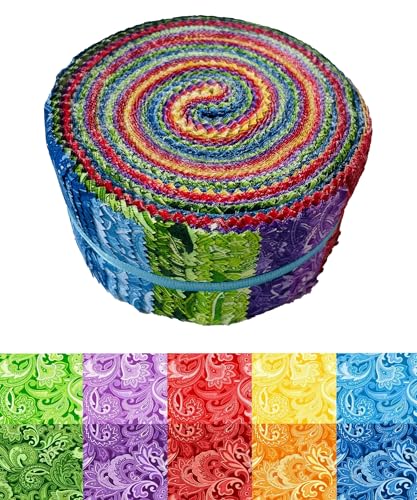100% Cotton Quilting Fabric Jelly Roll Fabric-Paisley Floral - color: Paisley