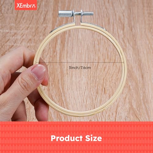 XEmbro 9 Pieces Embroidery Hoops, 3 Inch Small Embroidery Hoop - style: 3 Inch