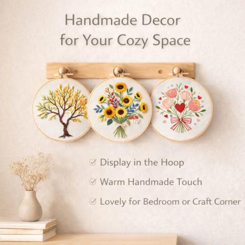 3 Pack Embroidery Kit for Beginners Adults