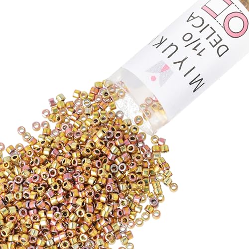Miyuki Delica Seed Beads - color: DB0507 - Pink Gold AB