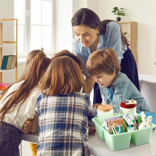 6 Pack Plastic Classroom Organizer Caddy with Handle, Morandi - color: Morandi