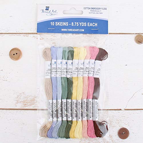 ThreadArt Embroidery Floss Kit in Secret Garden Colors - Six Strand Set - color: SECRET GARDEN COLORS