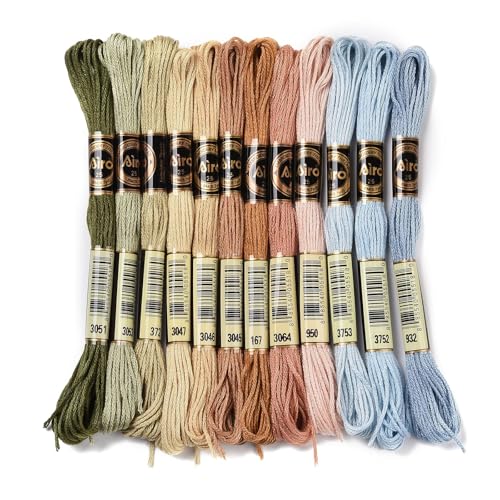 FASHEWELRY 105 Yards Crewel Cross Stitch Floss for Jewelry Making, 1mm Polyester Embroidery Floss Thread Embroidery Thread Bulk for Bracelet Knitting Stitch Supply (Rainbow) - color: Heath Color, size: 1mm