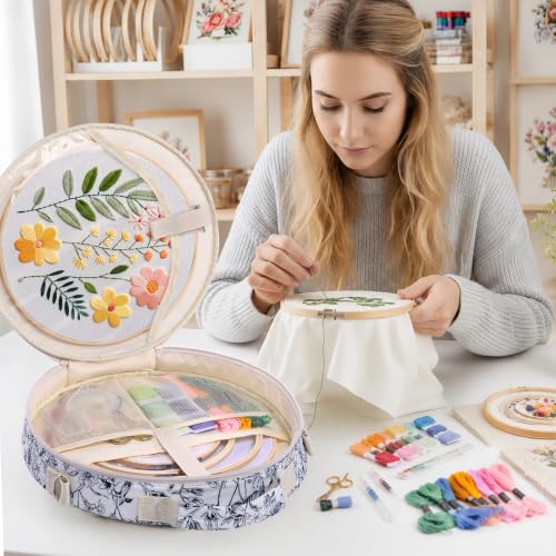 MYBAGZING Embroidery Bag, Hoop Storage Organizer up to 11" for Cross Stitch - color: Garden Harvest