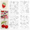 ORIGACH 4 Sheets Water Soluble Embroidery Patterns Stabilizers - Pre-Printed Strawberry Designs - Stick & Stitch Embroidery Paper for Hand Sewing Lovers - color: Strawberry