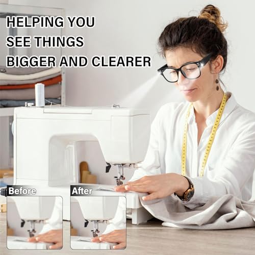 3Pack Reading Glasses with Light and Magnifier Bright Led Readers with Lights Blue Light Blocking Lighted Eye Glasses - color: Style 1
