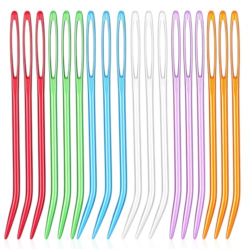 18pcs Yarn Needle, Large Big Eye Weaving Needles Colorful Tapestry Needles Bent Kit, Bent Needles for Crochet, Bent Tapestry Needles for Crochet Projects