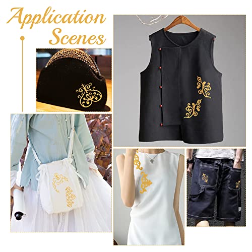 NBEADS 12 Pcs Gold Flower Embroidery Patch, 6 Styles Iron on Patches Sew on Patches Golden Floral Lace Appliques for Wedding Dress Decoration Repair Clothing Backpacks Jeans Caps - color: Gold Flower--12 Pcs