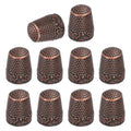 PATIKIL Sewing Thimble 10Pcs Metal Thimbles Hand Sewing Finger Copper Red - color: Copper Red