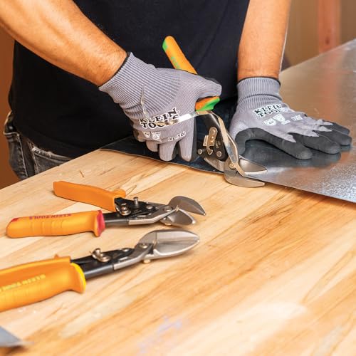 Klein Tools 2401R Right-Cutting Offset Snips, Aviation Tin Snips with Forged Blade for Precision Sheet Metal Cutting - style: Right-Cutting